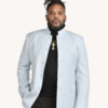 Wool Gab Baby Blue Blazer - Image 3
