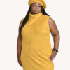 Faux Suede Sleeveless Turtleneck Mini- Extra Large