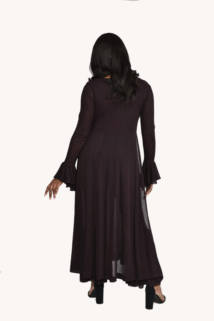 Eggplant Bell Bottom Jumpsuit w/Detachable Duster Vest - Image 5