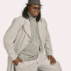 Stone Gray 2 Piece Duster Ultra Suede- Size Large (46) - Image 3