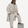 Stone Gray 2 Piece Duster Ultra Suede- Size Large (46) - Image 2